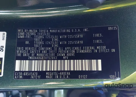 2026 Toyota Corolla Cross Xle from USA, damaged, VIN 7MUDAABGXTV152843